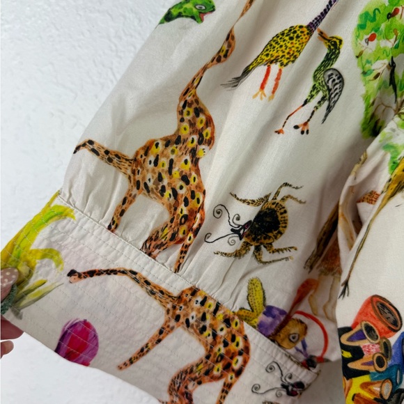 RHODE Ava Top S Safari Print HTF Peplum Ruffle Wrap - Picture 7 of 12